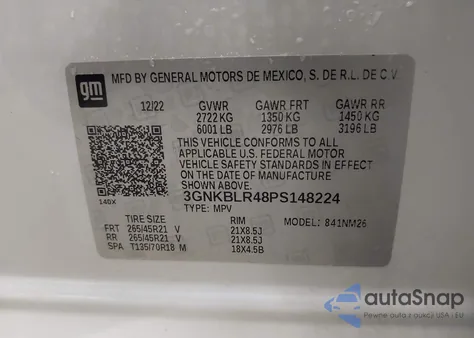 2023 Chevrolet Blazer Awd Premier z USA, uszkodzony, nr VIN 3GNKBLR48PS148224